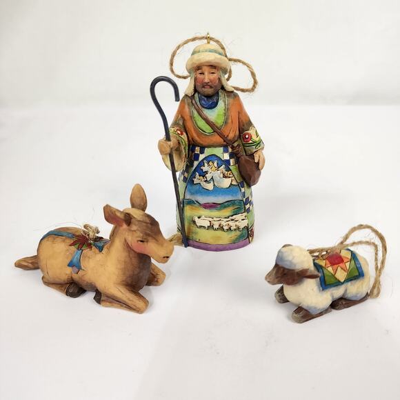 Jim Shore 9 Piece Mini Nativity Hanging Ornament set Complete - Excellent Cond. - Picture 9 of 12
